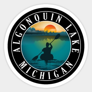 Algonquin Lake Kayaking Michigan Sunset Sticker